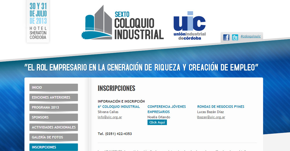 Unión Industrial de Córdoba – Sitio Web